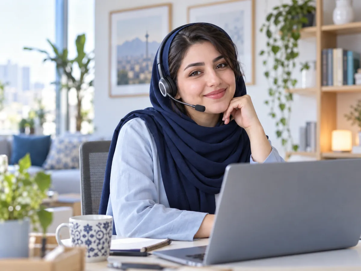 پشتیبان بیوان با هدست